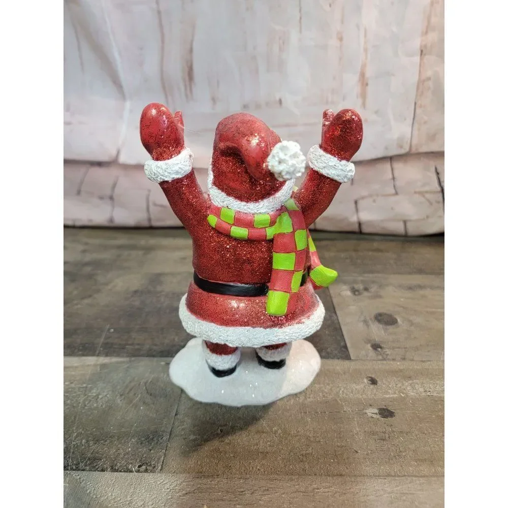 Happy santa AS IS Jolly glitter xmas snow‎ figure decor